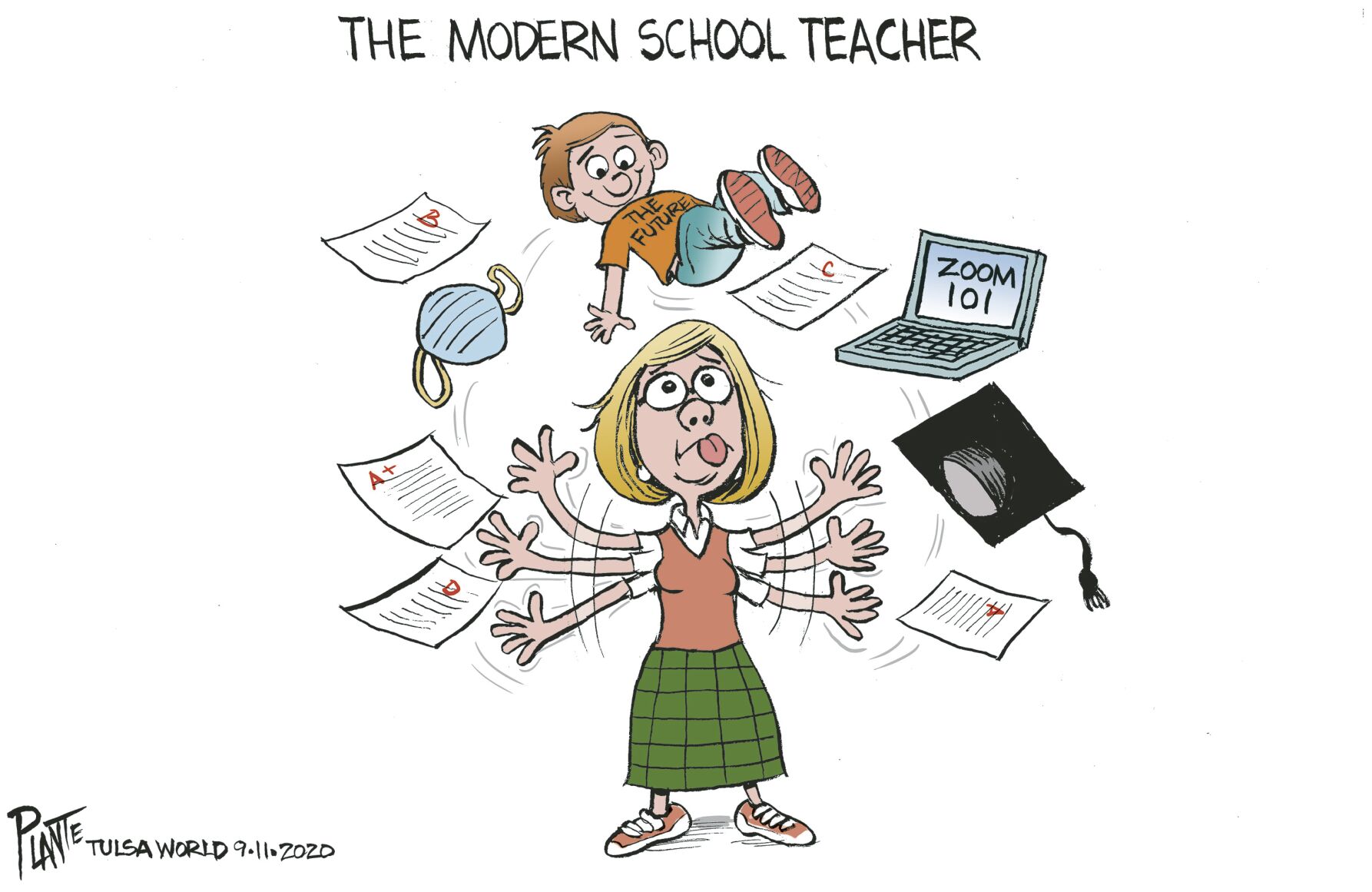 Bruce Plante Cartoon: The Modern School Teacher